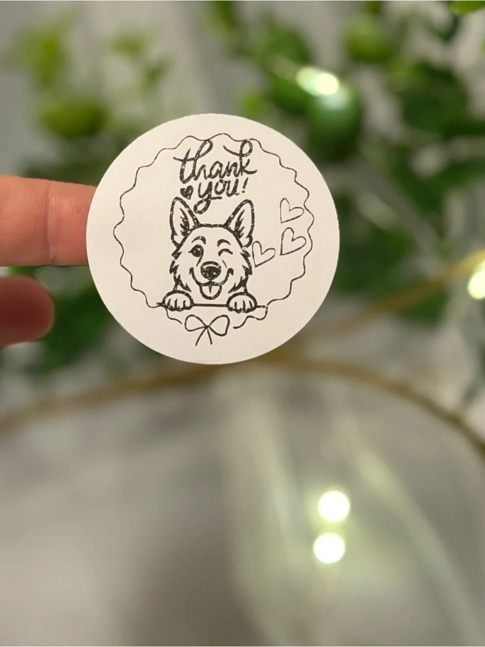 200 German Shepherd Thank You Stickers 2” Round Dog Hearts Small Business